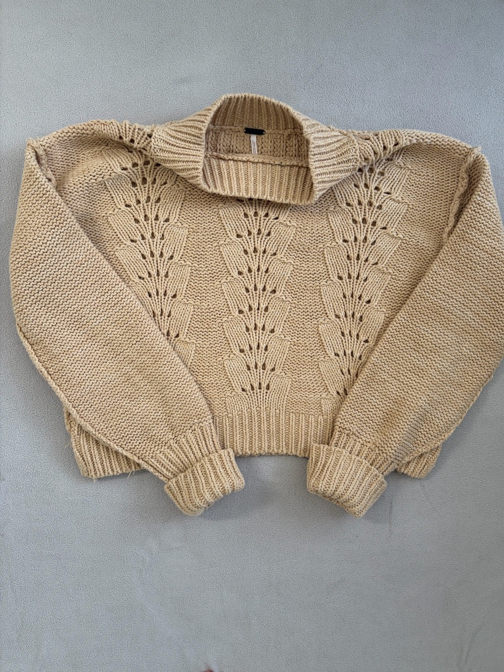 Free people knit tan sweater size S